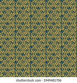 Cross abstract Imitation gold with blue design seamless patterns. A seamless vector background. blue with Imitation gold ornament. Graphic modern pattern. Simple graphic design.