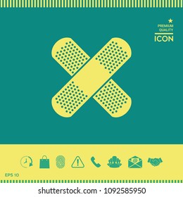 Cross adhesive bandage, medical  plaster icon