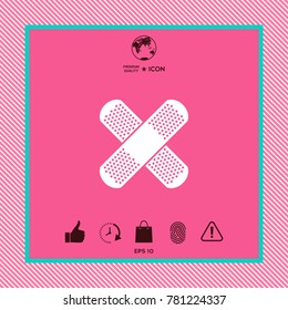 Cross adhesive bandage, medical  plaster icon