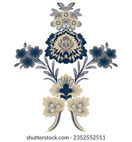 A cross adorned with flowers