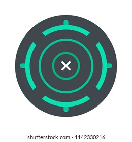 Cross aim target icon. Flat illustration of cross aim target vector icon for web isolated on white