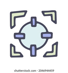 cross aiming color vector doodle simple icon