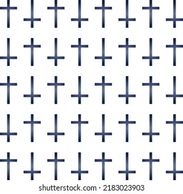 Cross All Over Print or Seamless Pattern Vector Sketch