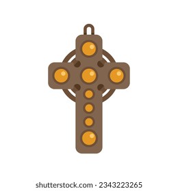 Cross amulet icon flat vector. Magic ox. Religion nazar isolated