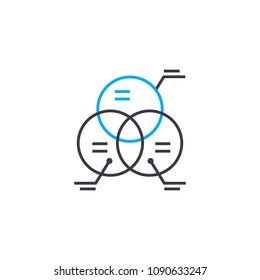 Cross analysis vector thin line stroke icon. Cross analysis outline illustration, linear sign, symbol concept.