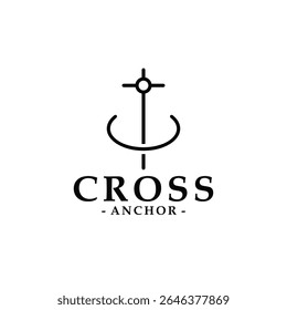 CROSS WITH ANCHOR IDEA LOGO DESIGN CONCEPT.