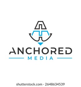 cross anchor logo design with letter A