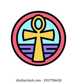 cross ankh color icon vector. cross ankh sign. isolated symbol illustration