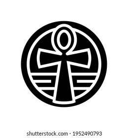 cross ankh glyph icon vector. cross ankh sign. isolated contour symbol black illustration