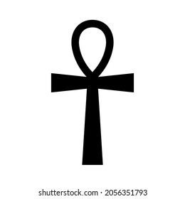 Cross ankh icon. Ankh symbol in flat design. Black religion symbol. Vector illustration