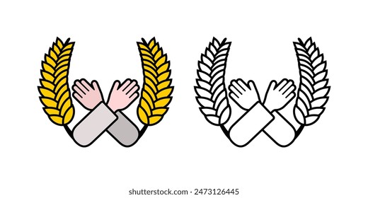 Cross Arm No Gluten Design Illustration vector eps format , suitable for your design needs, logo, illustration, animation, etc.