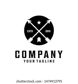 Cross arrow / arrowhead, spear vintage logo