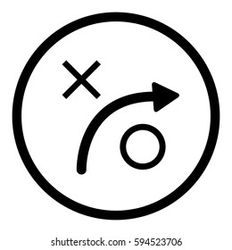 Cross arrow icon in circle on white background