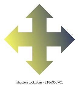 Cross Arrow Icon Gradient Vector