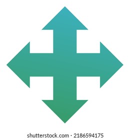 Cross Arrow Icon Gradient Vector