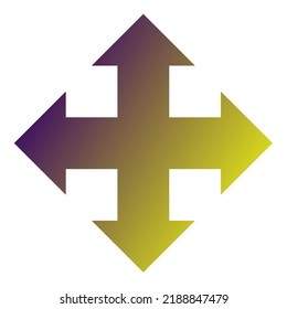 Cross Arrow Icon Gradient Vector