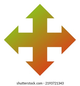 Cross Arrow Icon Gradient Vector