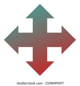 Cross Arrow Icon Gradient Vector