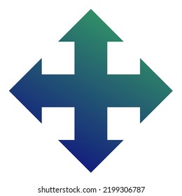 Cross Arrow Icon Gradient Vector Stock Vector (Royalty Free) 2199306787 ...