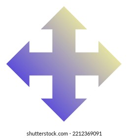 Cross Arrow Icon Gradient Vector