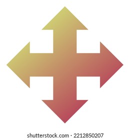 Cross Arrow Icon Gradient Vector