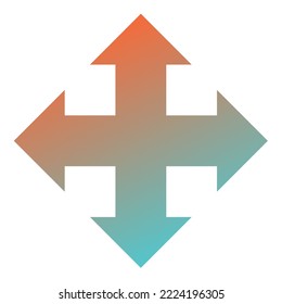 Cross Arrow Icon Gradient Vector