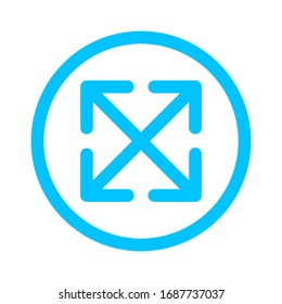 cross arrow line in circle for button direction, arrow pointer, arrows in circular strokes blue, arrows button simple graphic, line arrow for ui app, circular arrowhead symbol for icon interface
