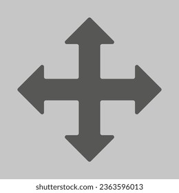 Cross of arrows. Crossed arrows. Four arrows point in different directions. Vector illustration. EPS 10.