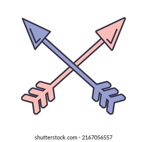 cross arrows design over white