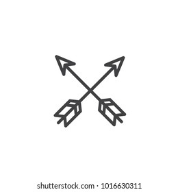 Cross Arrows Line Icon Outline Vector Stock Vector (royalty Free 