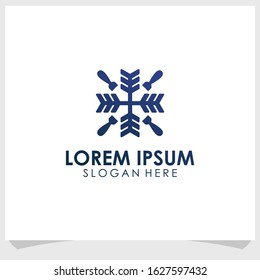cross and arrows logo design concept, nature brand logo design template