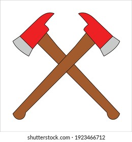 diseño vectorial de equipos de combate contra incendios de hacha cruzada