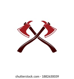 Cross axe symbol logo design vector template