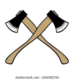 Cross Axe Symbol Logo Design Vector Template