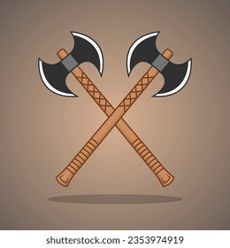 Cross Axe Vector, Axe Clipart, Hardware Vector,  Worker elements, Labor equipment, Repair tools, Forest tools, Cross Woodcutter Clipart, Woodsman Clipart,