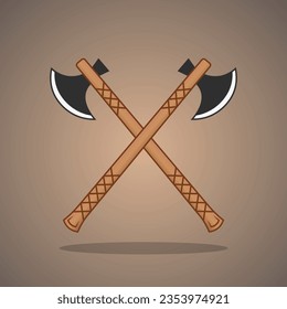 Vector de hacha cruzada, Ax Clipart, Vector de hardware, elementos de trabajo, equipo de trabajo, herramientas de reparación, herramientas de bosque, Clipart de corte cruzado, Clipart de Woodsman,