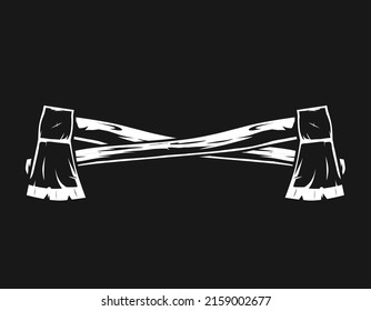 cross axe vector design, isolated in black background