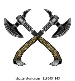 Cross Axes Viking Vector Illustration Stock Vector (Royalty Free ...