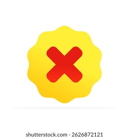 cross badge icon, colored flat vector. modern and minimalist design.