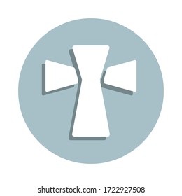 Cross badge icon. Simple glyph, flat vector of world religiosity icons for ui and ux, website or mobile application