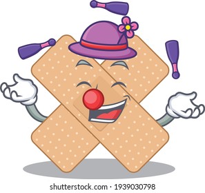 A cross bandage cartoon design style love playing juggling. Vector illustration