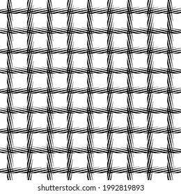 Cross bars. Pattern made in black on white, with short oblique stripes. Grid design.
