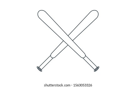 Cross baseball bat icon vector image