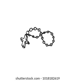 cross with beads vector draw