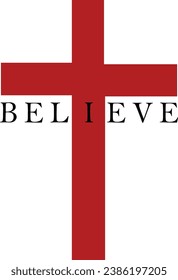 Cross Believe Faith Christian Vector Illustration