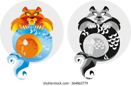 a cross between an animal and fish 