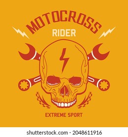 cross biker skull vector design