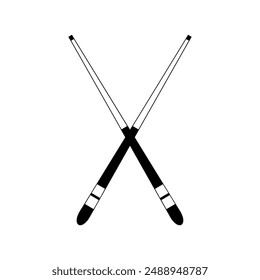 Cross billiard cue illustrated icon