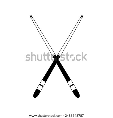 Cross billiard cue illustrated icon