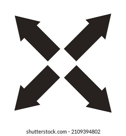 cross black arrows over white
